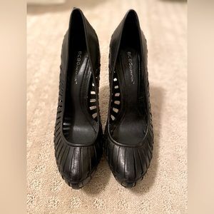BCBG Black Leather Heels